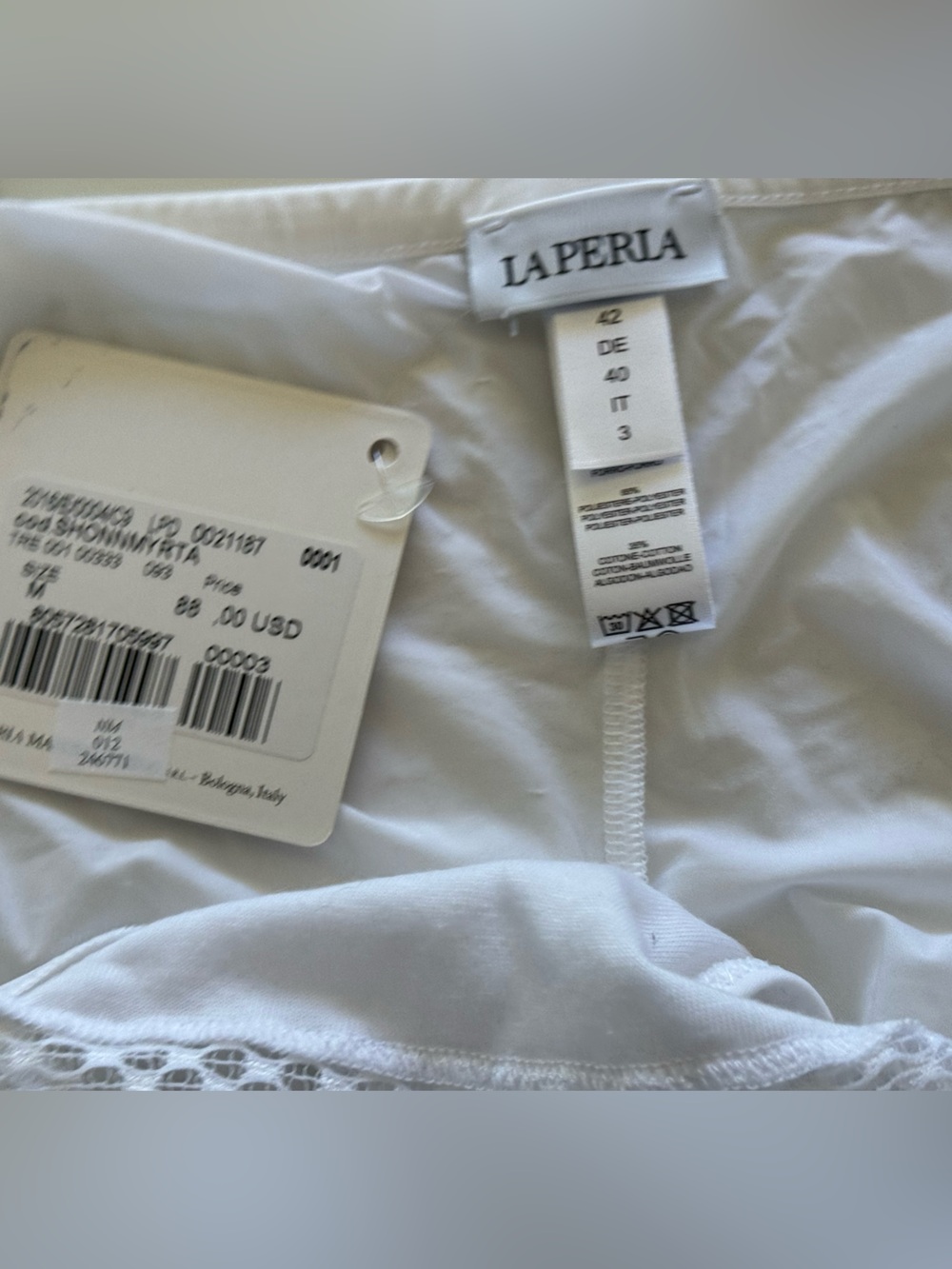 La Perla White Lace-Trim Panty